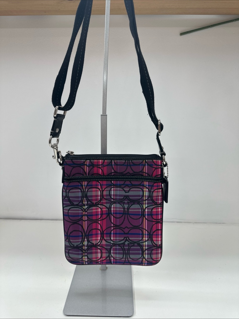 Coach Signature Poppy Tartan Plaid Shoulder/Handbag